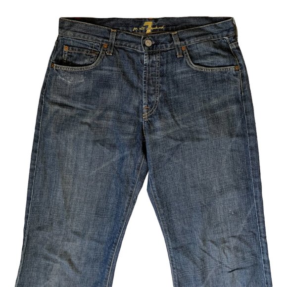 7 For All Mankind 'Relax' Mens Jeans Tag 31 Blue Straight Leg W31xL33 Denim - Picture 9 of 12